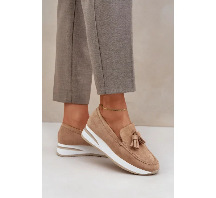 Dámské mokasíny G-55 / 208670 Hnědo béžová - Flyfor