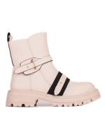 Výborné hnědé  kotníčkové boty dámské na plochém podpatku