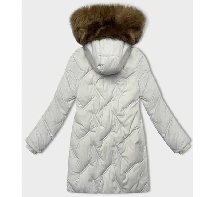 Světle šedá dámská zimní bunda se boky model 21248663 - S'WEST