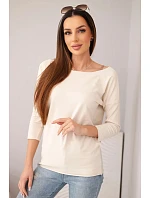 Dámská halenka s lodičkovým výstřihem světle béžová