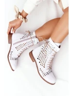 Prolamované Kožené Boty Nicole model 21549674 Bílé - Zazoo
