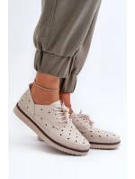 Bílé dámské kožené polobotky model 21655704 - S.Barski