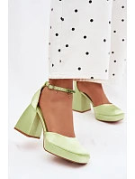 Zelené sandály na podpatku Calistae