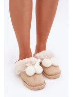 Dámské Pantofle S Kožešinou Béžové Nartani Dámské Pantofle S Kožešinou Béžové Nartani