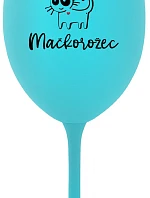 SOM MAČKONALÁ. MAČKOROŽEC - tyrkysový pohár na víno 350 ml
