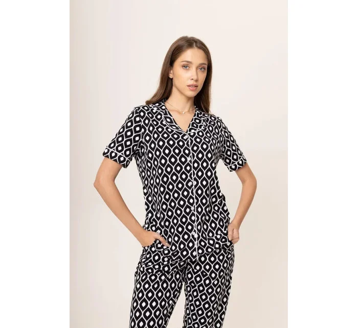 Dámské pyžamo 180/158 černobílé - Karol Dámské pyžamo 180/158 černobílé - Karol