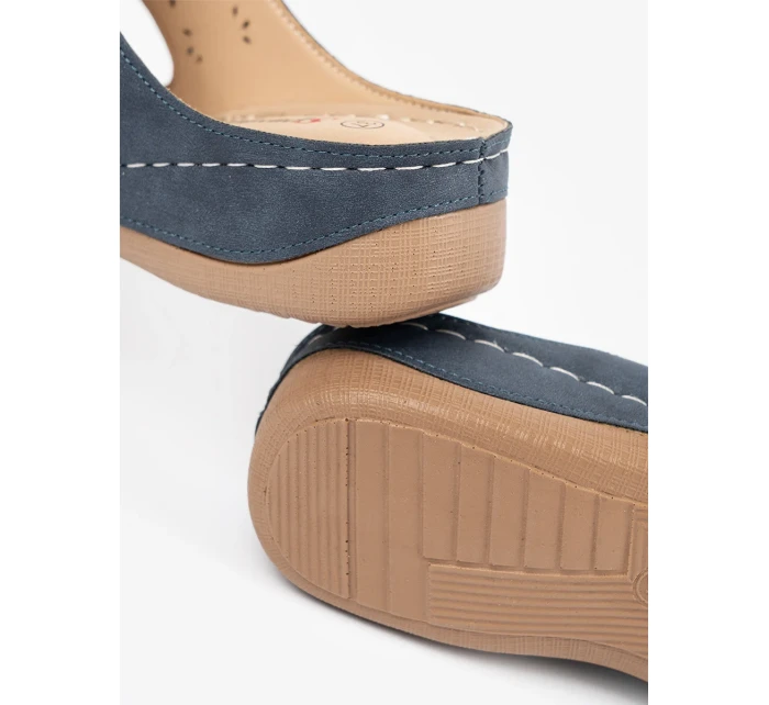 Trendy dámské  sandály modré na klínku