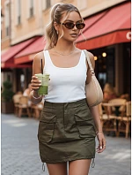 Dámská mini sukně zelená Dstreet model 21973978 - FashionStreet Dámská mini sukně zelená Dstreet model 21973978 - FashionStreet