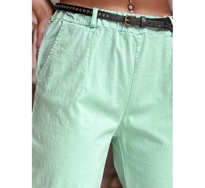 Dámské kalhoty chinos s páskem mint model 21986492 - Dstreet Dámské kalhoty chinos s páskem mint model 21986492 - Dstreet