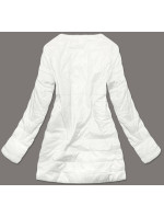 Bílá dámská bunda s kožíškem pro přechodné období model 15851131 - L&J studios