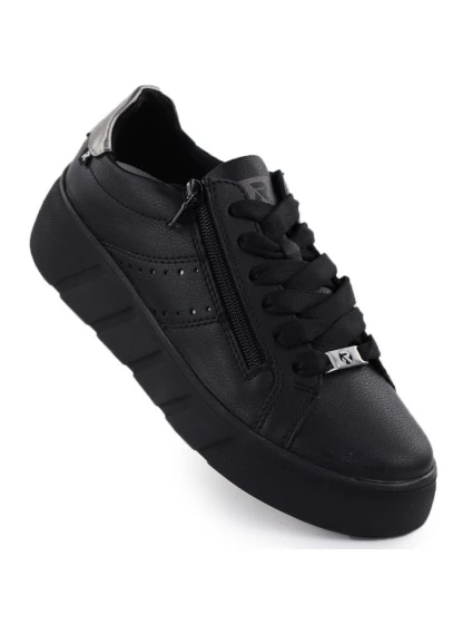 Dámské kožené boty na platformě černé Rieker W2605-02 Dámské kožené boty na platformě černé Rieker W2605-02