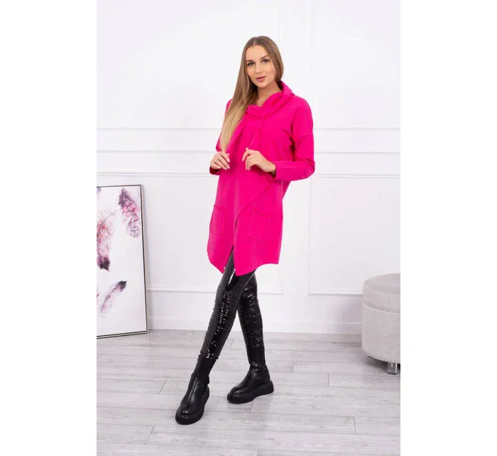 Oversize fuchsiová tunika s obálkovou přední částí