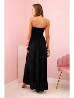 Dámské viskózové šaty s elastickým topem černá Dámské viskózové šaty s elastickým topem černá