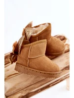 Dívčí teplé sněhule s mašlemi Velbloud Meriva Dívčí teplé sněhule s mašlemi Velbloud Meriva