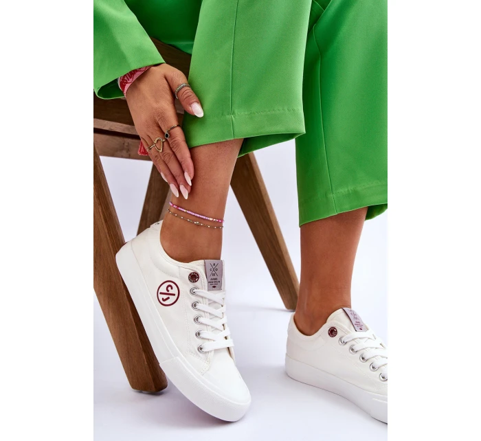 Dámské Cross Jeans Fabric Sneakers LL2R4043 Bílé