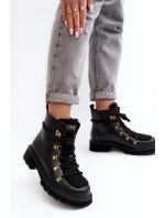 Dámské Kožené Trapery model 21639060 Černé - Goe