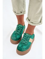Dámské semišové tenisky Big Star model 22039990 Zelené - Big Star Shoes