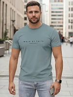 FashionStreet pánské bavlněné tričko petrol NX5123R