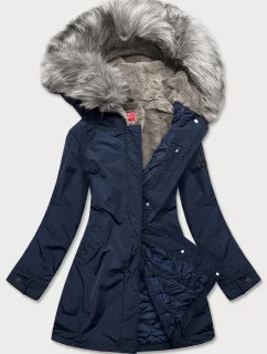 Tmavě modrá dámská zimní bunda (m21309)