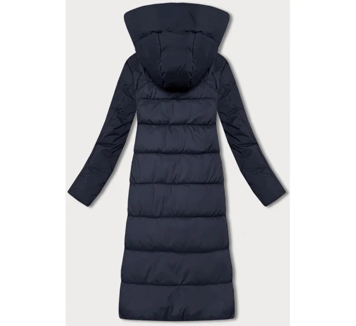 Tmavě modrá zimní bunda z různých spojených materiálů model 21248689 - Libland