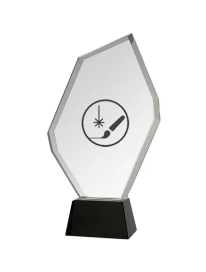 Gravírovaná skleněná trofej s pouzdrem + malířská výplň Gravírovaná skleněná trofej s pouzdrem + malířská výplň