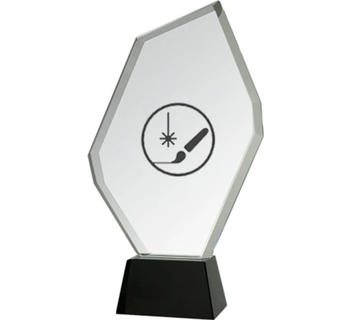 Gravírovaná skleněná trofej s pouzdrem + malířská výplň Gravírovaná skleněná trofej s pouzdrem + malířská výplň