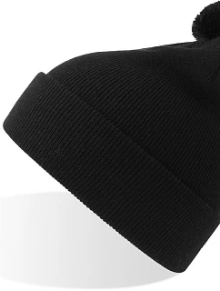 Atlantis Headwear Kid Wind-S Pompom Dětská pletená čepice s bambulí 33.0313 black
