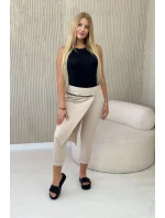 Punto Milano Zimní kalhoty s ozdobným zipem tmavě béžová Punto Milano Zimní kalhoty s ozdobným zipem tmavě béžová