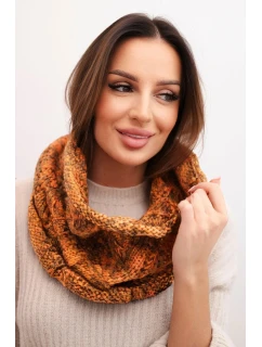 Dámský pletený měkký melírovaný zimní šál KN25 hořčicový