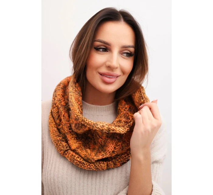 Dámský pletený měkký melírovaný zimní šál KN25 hořčicový