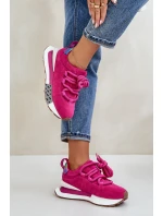 Dámské Zamszové Tenisky Na Platformě S Šněrováním Fuchsie Artiker model 21671689 - Boto Dámské Zamszové Tenisky Na Platformě S Šněrováním Fuchsie Artiker model 21671689 - Boto