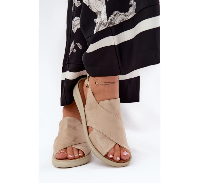 Dámské Sandály Z Eko Kůže Zlaté model 21691831 - Boto