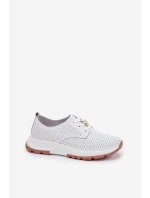 Kožené Polobotky Dámské S Připínacím Klipem Artiker 54C1810 Bílé