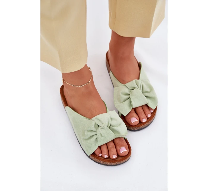 Dámské Sandály Na Podešvi S Mašlí Mátové model 21701504 - Boto Dámské Sandály Na Podešvi S Mašlí Mátové model 21701504 - Boto