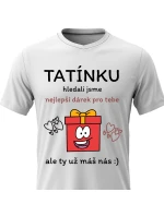 Pánské bavlněné tričko s potiskem - NEJLEPŠÍ DÁREK PRO TATÍNKA - bílé Pánské bavlněné tričko s potiskem - NEJLEPŠÍ DÁREK PRO TATÍNKA - bílé