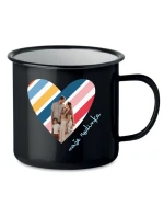 Personalizovaný retro plecháček s výřezem fotky na podkladu