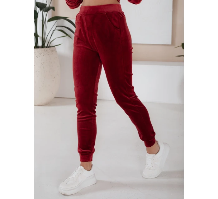 Dámský bordó velurový komplet SO COMFY FashionStreet AY0887