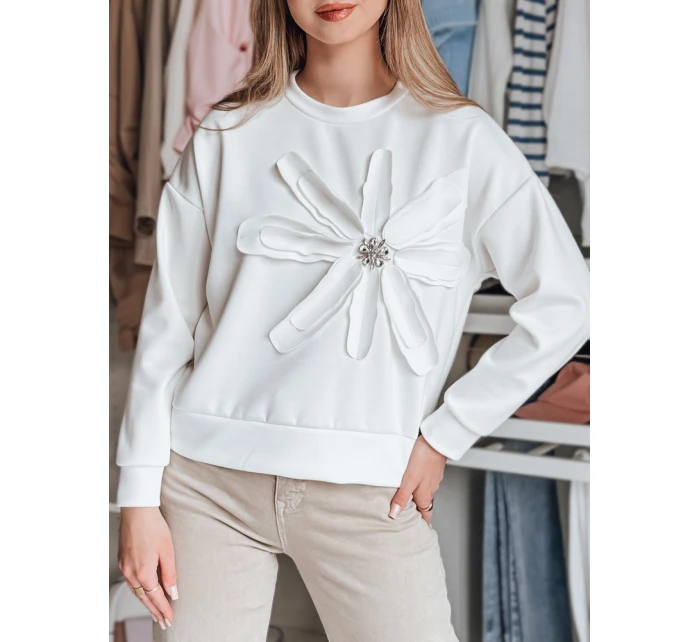 Dámská oversize halenka s květinou ecru Dstreet model 21986562 - FashionStreet