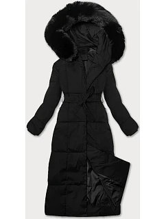 Dlouhá zimní dámská bunda s kapucí J Style, černá (16M9163-392)