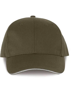 WK WKP 145 6 panelová kšiltovka 20.145W khaki/light grey