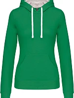Kariban K 465 Dámská mikina s kontrastní kapucí 20.K465 light kelly green/white