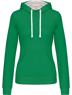 K 465 Dámská mikina s kontrastní kapucí model 22509555 light kelly green/white - Kariban