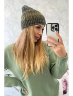 Fleecová čepice Melisa K241 hnědá+zelená