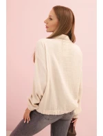 Dámská mušelínová košile s dlouhým rukávem béžová Dámská mušelínová košile s dlouhým rukávem béžová
