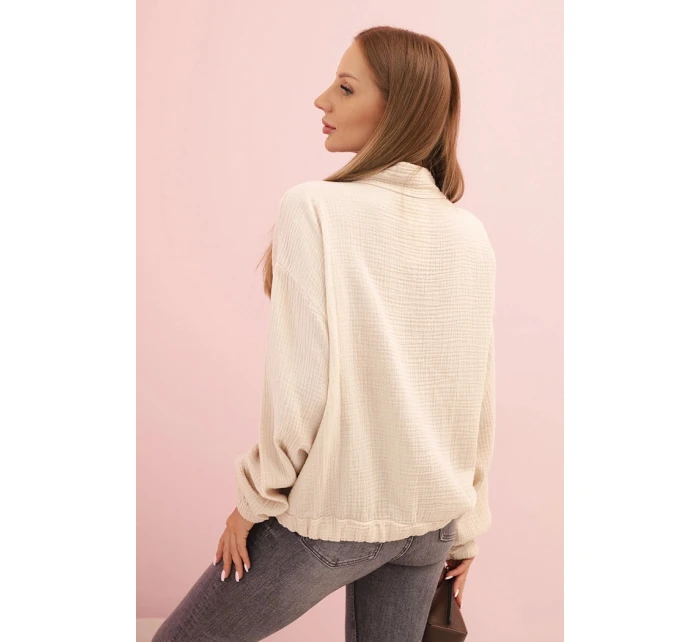 Dámská mušelínová košile s dlouhým rukávem béžová Dámská mušelínová košile s dlouhým rukávem béžová