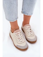 Dámské Kožené Tenisky Zazoo N1220 Béžové Dámské Kožené Tenisky Zazoo N1220 Béžové