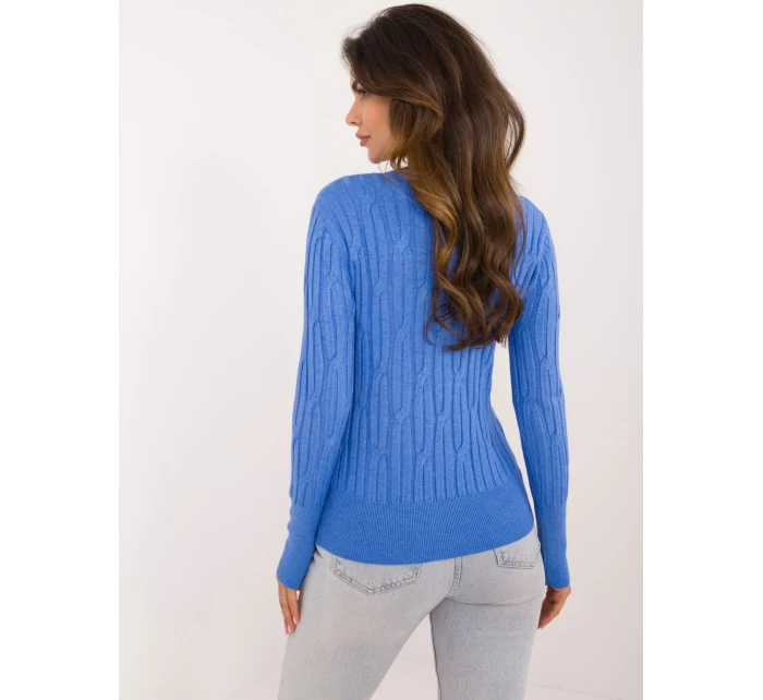 Sweter AT SW niebieski model 20493464 - FPrice Sweter AT SW niebieski model 20493464 - FPrice