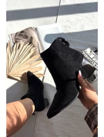 Dámské botky na podpatku s vázáním Halisse – černé Dámské botky na podpatku s vázáním Halisse – černé