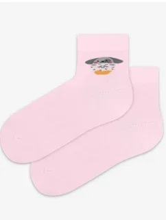 TENKÉ PONOŽKY BARVA 2-6 LET DÍVKY PERLEŤOVĚ RŮŽOVÁ 21-23