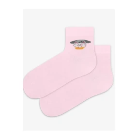 TENKÉ PONOŽKY BARVA 2-6 LET DÍVKY PERLEŤOVĚ RŮŽOVÁ 21-23